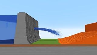 Realistic water (Dam breach) VS Infinitely flowing lava