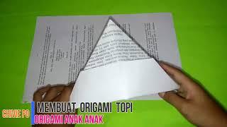 Cara Membuat Topi Pak Tani Dari Kertas Origami
