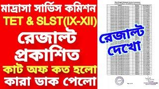 Madrasah service commission result|madrasah slst result 2024| madrasa slst cut off|wbmsc slst result