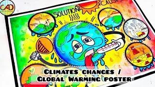 global warming drawing / environment day drawing/save environment poster/pollution drawing easy