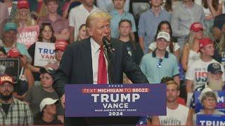 Former President Trump rallies supporters in Grand Rapids