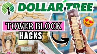 *NEW* Dollar Tree HACKS Using TUMBLING TOWER BLOCKS  Jenga Block DIYS