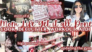 CHRISTMAS 2024 MOM OF 4 GET IT ALL DONE | ALDI | DECLUTTER, WORKOUT + HIGH PROTEIN DINNER