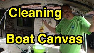 Cleaning mold from Sunbrella boat canvas Boating Vlog Episode 2