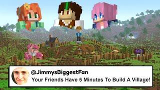 Minecraft But, I FORCE My Friends To BUILD A VILLAGE..