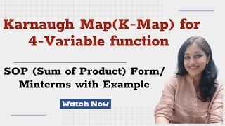 What is K-map | 4-variable K-map explained with example