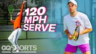 Average Guy Tries to Return a Pro Tennis Serve | Above Average Joe | GQ Sports