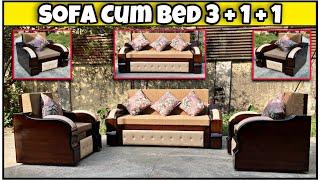 3+1+1 New Wooden Sofa Cum Bed available at Best Price #shorts #sofacumbed #youtubeshorts