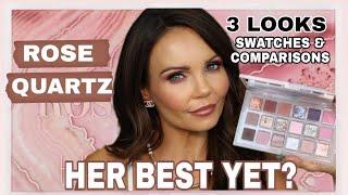 HUDA BEAUTY ROSE QUARTZ REVIEW | 3 LOOKS | SWATCHES & COMPARISONS