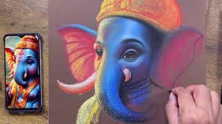 Sabse aasan takeeka Soft Pastel drawing karne ka   | Lord Ganesha ji Painting