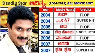 Aditya Hit And Flop All Movies List (2004-2023) || Aditya All Movie Verdict || VinsEnt Kannada