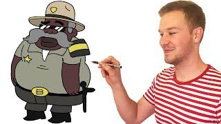 How to Draw Sheriff Blubs from Gravity Falls Characters Preview