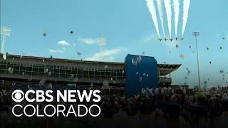 Watch the flyover by the Thunderbirds at the Air Force Academy graduation in Colorado