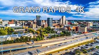 Grand Rapids 4K - Driving Downtown - Michigan