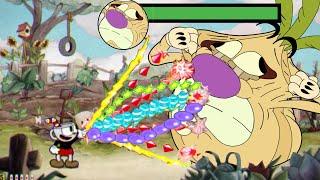 Cuphead - All Bosses Using All Weapons Together With Extreme Rapid Fire Rate With Healthbar