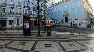 Trams at Praça de Luís de Camões, Lisbon