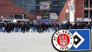 Vor Stadtderby: St. Pauli-Fans greifen HSV-Marsch an (FC St. Pauli - Hamburger SV 2:0) 14.10.2022