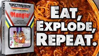 Atari 2600's Mangia' - YOU or the TABLE? Which Will EXPLODE First?