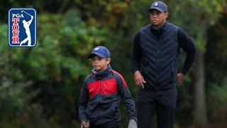 Tiger and Charlie Woods’ range session at PNC Championship