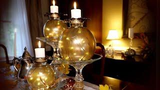 DIY | Lit Glass Pumpkin Candle Holder Centerpiece