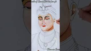 Portrait of Guru Sri Harkrishna Sahib Ji#chunnucreations #portrait #drawing #guru #guru of sikhs