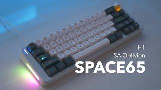 SPACE65 Custom Mechanical Keyboard Build | H1 Switches & SA Oblivion Keycaps Typing Sounds