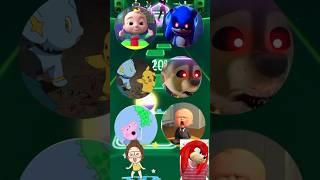 Cocomelon, Sonic Exe, Pikachu, Paw Patrol Exe, Peppa Pig, Baby Boss Tiles Hop 520 #shorts