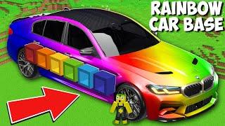 Secret RAINBOW TUNNEL INSIDE RAREST CAR in Minecraft ! BMW M5 BASE !