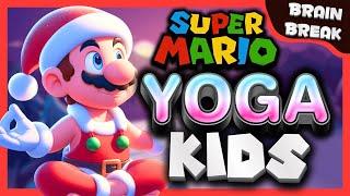 ​MARIO CHRISTMAS YOGA ‍️ calming yoga for kids | Winter Brain Break | Cosmic GoNoodle inspired