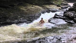 Ohiopyle Meadow Run Natural Water Slide (High Water!)