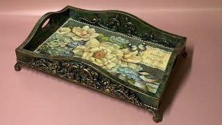 Винтажный поднос. Vintage tray .