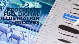 PROCREATE Full Digital Illustration Process Video // My WORKFLOW from START to FINISH