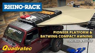 Rhino-Rack Pioneer Platform & Batwing Compact Awning for Jeep Wrangler JL