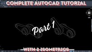 Complete AutoCAD Video with 2 Isometric Part 1 #autocad #inventor #solidworks #autodesk