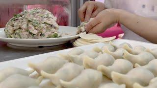 How to make Parsley Water Chestnuts Pork Dumplings Production process #Dumplings #Wonton #ASMR