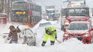 Snowstorm Chaos in the UK! Heavy Snowfall Paralyzes Roads, Rails, and Airports in England