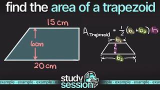 Finding The Area Of A Trapezoid Example  | Geometry