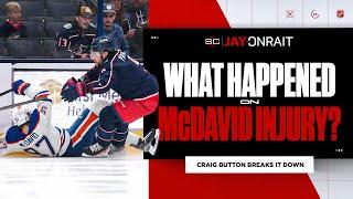 What stood out about play that saw McDavid leave game with injury?