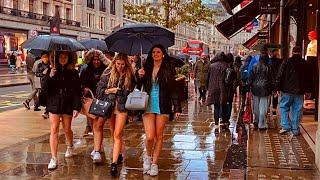 Central London In Rain Showers | London West End Walk Oct - 2021 [4k HDR]