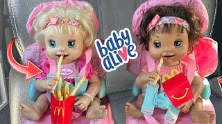 BABY ALIVE dolls go on a outing  shopping and McDonald’s 