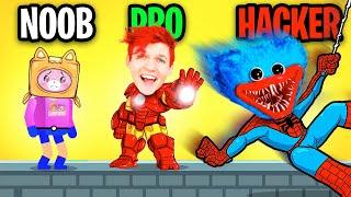 NOOB vs PRO vs HACKER In SUPERHERO LEAGUE!? (NEW SECRET LEVELS!)