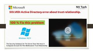 How to fix Workstation Trust Relationship II computer is no longer trusted in the domain II