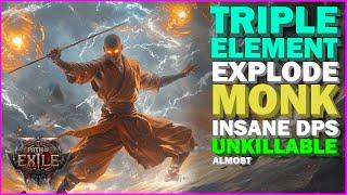 Path Of Exile 2 - The Mostly Unkillable Monk! Chaos Inoculation Storm Wave Monk! End Game Build!