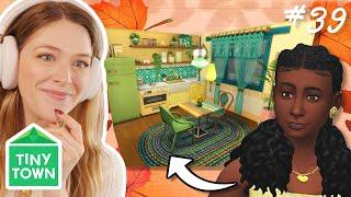 designing a cluttered boho KITCHEN in the sims 4 | Tiny Town Yellow #39