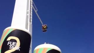 Friends ride the extreme swing ride (Screamin' Swing) at Morey's Piers in Wildwood