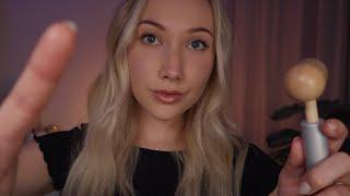 ASMR Messing with Your FACE | Adjustments, Lights, *Clicky* Inaudible Whispering