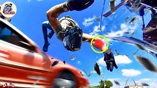 350 MOMENT MOTORCYCLE CRASHES | CRAZY Motorcycle Rides - Best Of The Month.