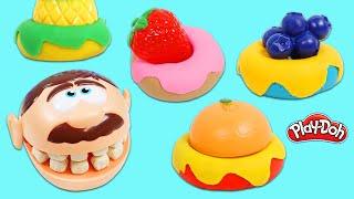 Feeding Mr. Play Doh Head Play Dough Donut Desserts!