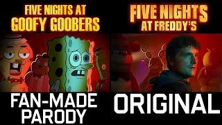 FIVE NIGHTS AT FREDDY'S (FNAF) and SPONGEBOB Parody Side-By-Side Comparison