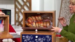 Temp-tations Wooden Bread Box with Decal Print on QVC